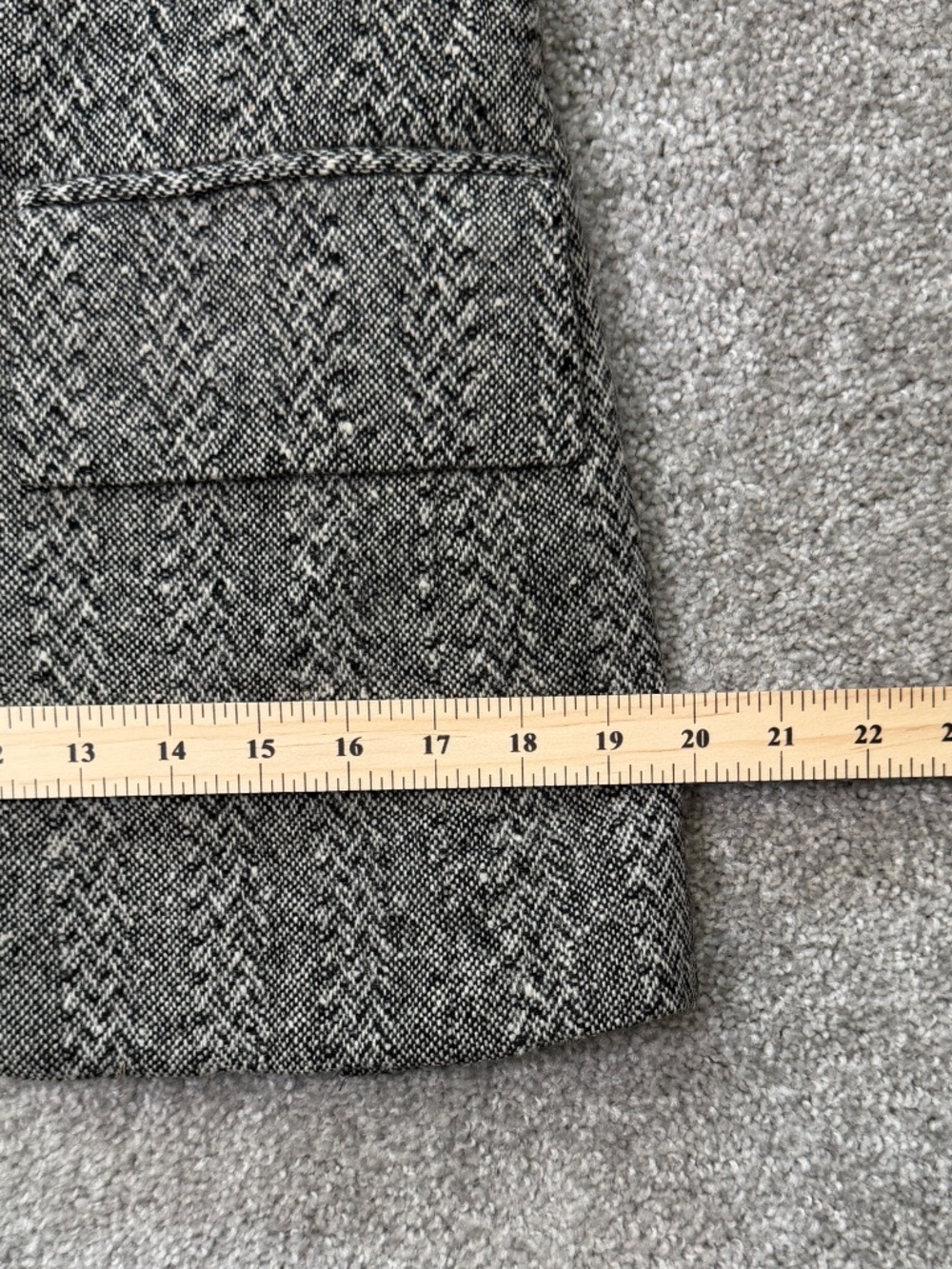Vintage Wool Tweed Herringbone Sport Coat Blazer Grey - Picture 13 of 16
